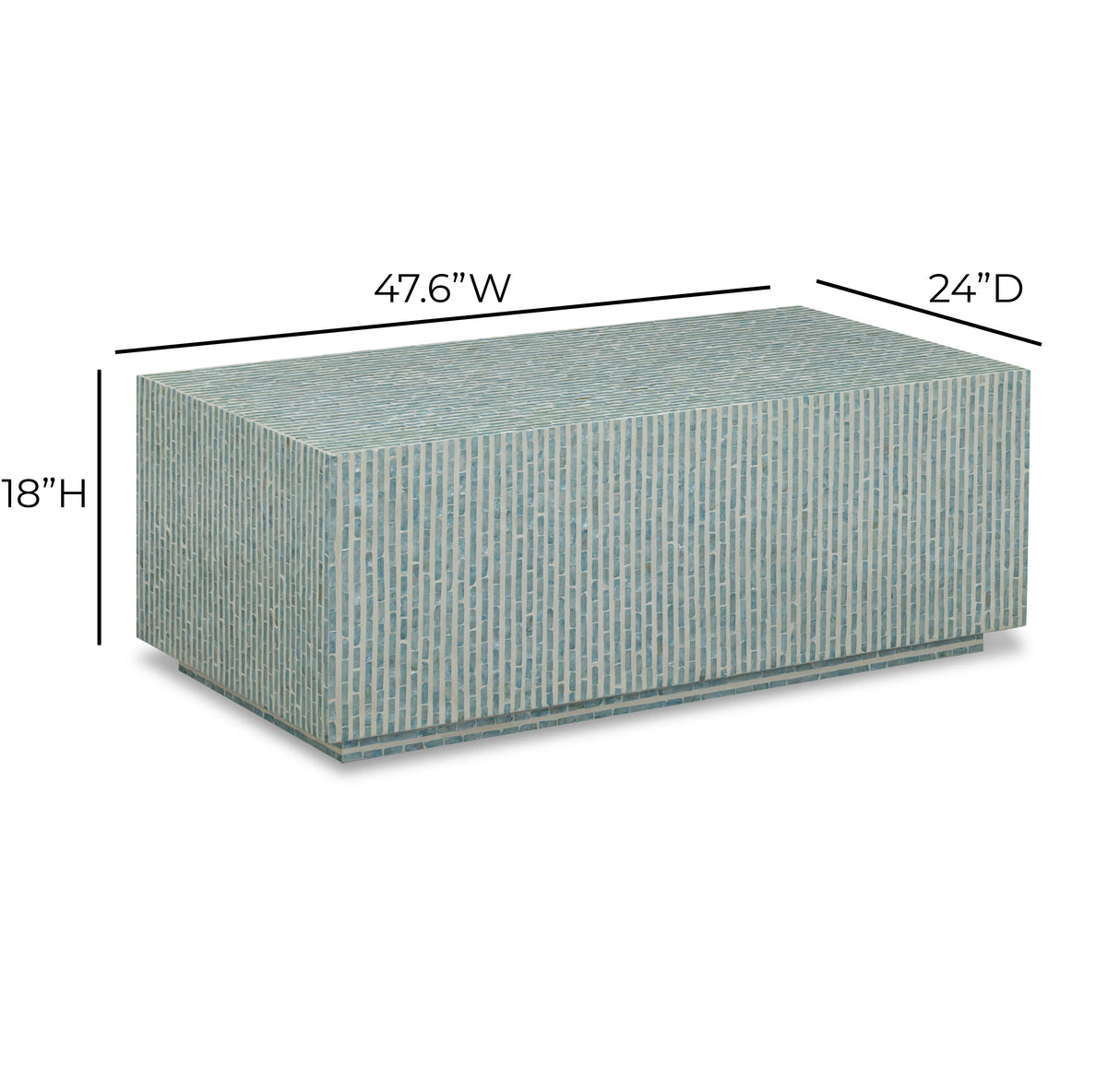 Earl 48" Shell Rectangular Coffee Table by TOV Furniture at Eve Furniture