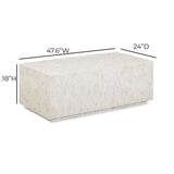 Earl 48" Shell Rectangular Coffee Table by TOV Furniture at Eve Furniture