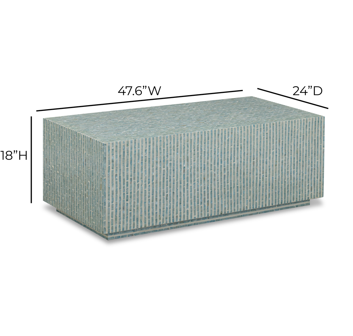 Earl 48" Shell Rectangular Coffee Table by TOV Furniture at Eve Furniture