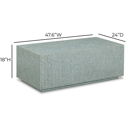 Earl 48" Shell Rectangular Coffee Table by TOV Furniture at Eve Furniture