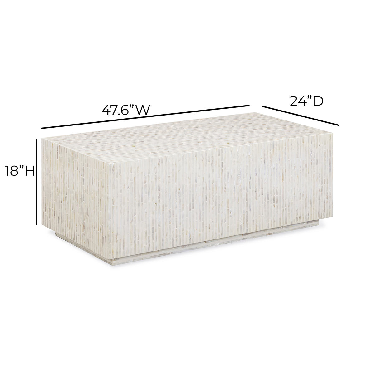 Earl 48" Shell Rectangular Coffee Table by TOV Furniture at Eve Furniture