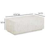 Earl 48" Shell Rectangular Coffee Table by TOV Furniture at Eve Furniture