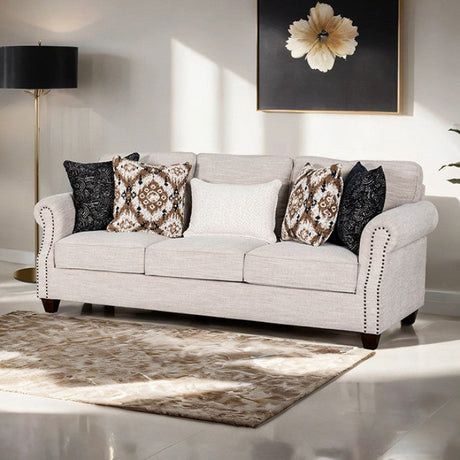 Earley Beige Upholstery Living Room Set by Furniture of America at Eve Furniture