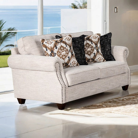 Earley Beige Upholstery Living Room Set by Furniture of America at Eve Furniture