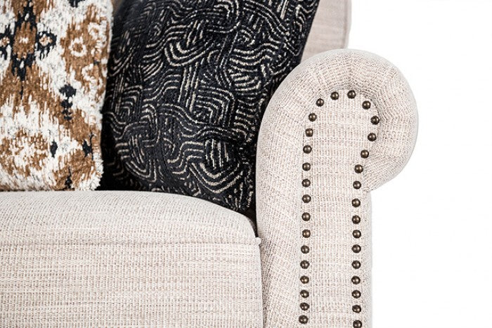 Earley Beige Upholstery Living Room Set by Furniture of America at Eve Furniture