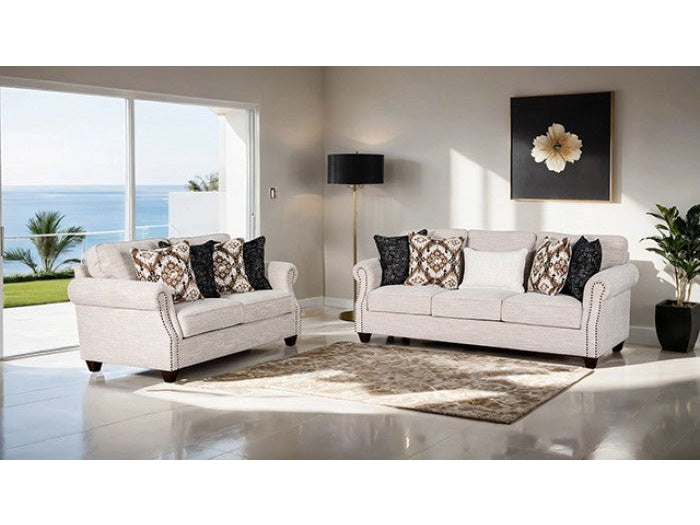 Earley Beige Upholstery Living Room Set by Furniture of America at Eve Furniture