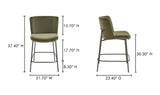 Early Counter Stool Faux Green Mohair by Moe's Home at Eve Furniture