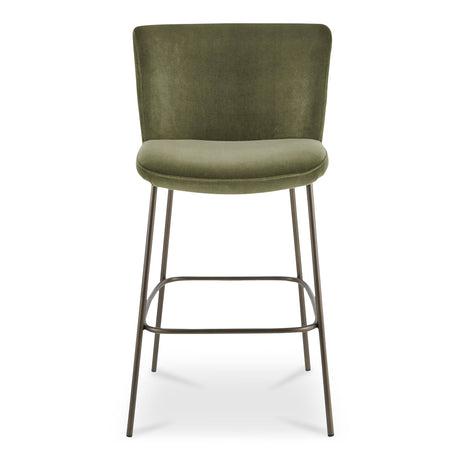 Early Green Bar Stool Faux Mohair by MOES at Eve Furniture