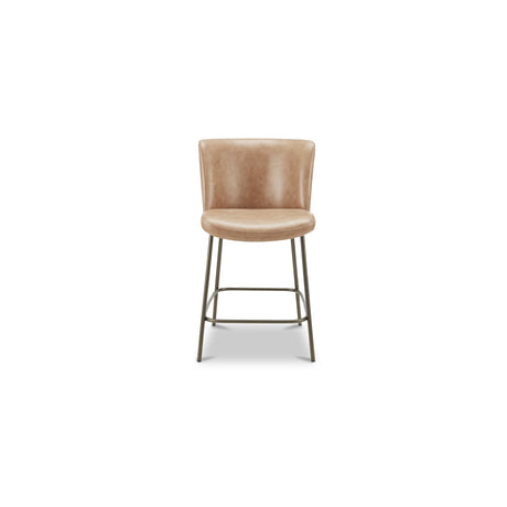 Early Tan Leather Counter Stool by MOES at Eve Furniture