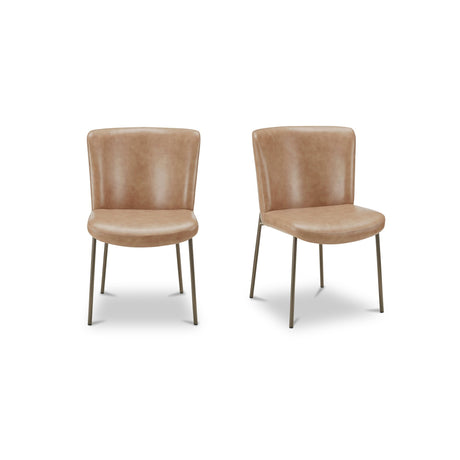 Early Tan Leather Dining Chair (Set of 2) by MOES at Eve Furniture