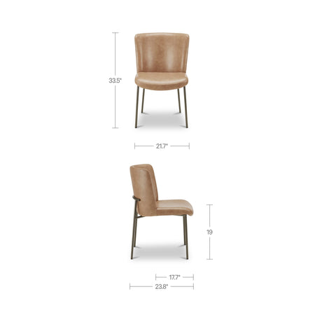 Early Tan Leather Dining Chair (Set of 2) by MOES at Eve Furniture