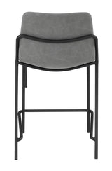 Earnest Gray/Black Solid Back Upholstered Counter Height Stools, Set of 2