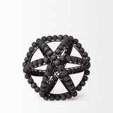 Earnhardt I Small 9L x 9W Black Wooden Beaded Orb by Mercana at Eve Furniture