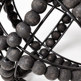 Earnhardt I Small 9L x 9W Black Wooden Beaded Orb by Mercana at Eve Furniture