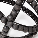 Earnhardt I Small 9L x 9W Black Wooden Beaded Orb by Mercana at Eve Furniture