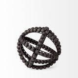 Earnhardt I Small Black Wooden Beaded Orb by Mercana at Eve Furniture