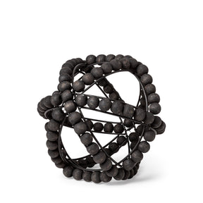 Earnhardt I Small Black Wooden Beaded Orb by Mercana at Eve Furniture