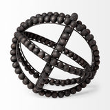Earnhardt II Large 11L x 11W Black Wooden Beaded Orb by Mercana at Eve Furniture
