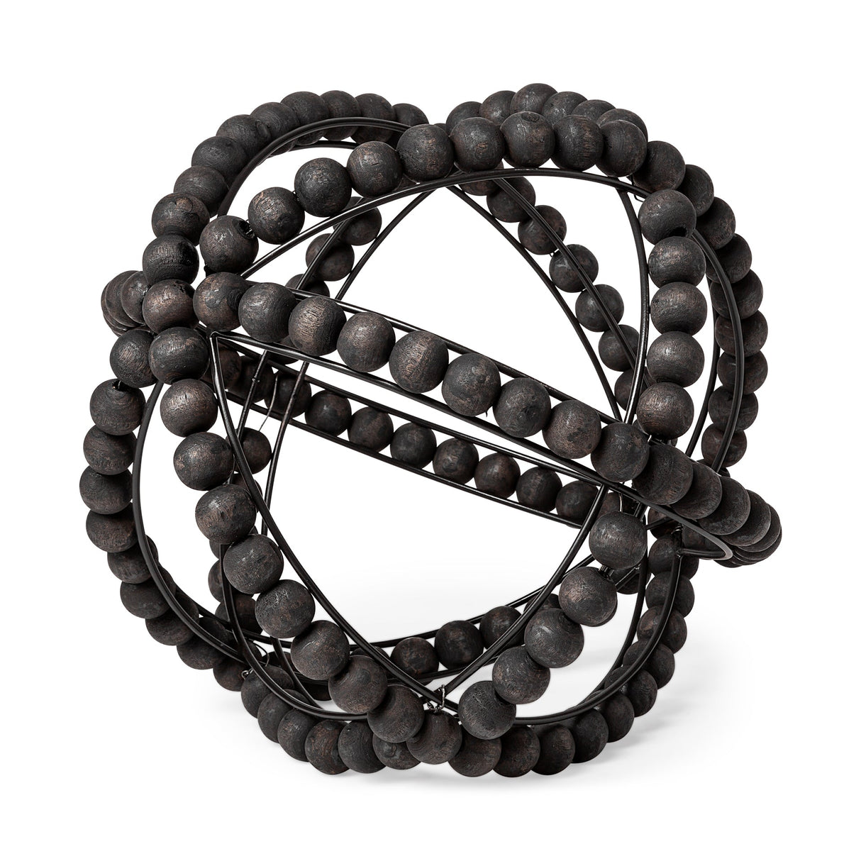 Earnhardt II Large 11L x 11W Black Wooden Beaded Orb by Mercana at Eve Furniture