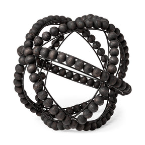 Earnhardt II Large 11L x 11W Black Wooden Beaded Orb by Mercana at Eve Furniture