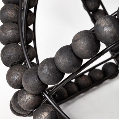 Earnhardt II Large Black Wooden Beaded Orb by Mercana at Eve Furniture