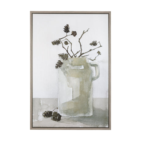 Earthenware by Mercana Studio a Hand Embellished Textured Framed Canvas by Mercana at Eve Furniture