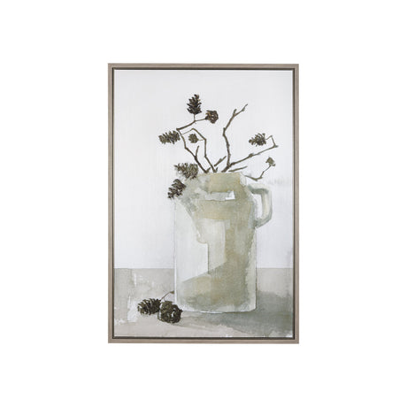 Earthenware Jug a Hand Embellished Textured Framed Canvas by Mercana at Eve Furniture
