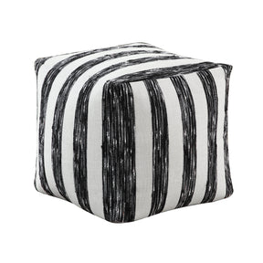 Easley Black & White Jacquard Pouf (no Wooden Frame) by Homelegance at Eve Furniture