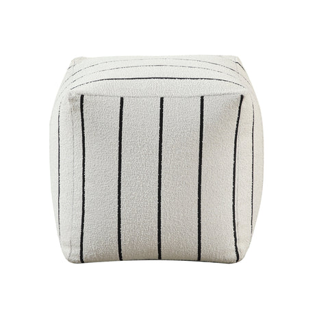 Easley Black/White Stripe Jacquard Pouf (no Wooden Frame) by Homelegance at Eve Furniture