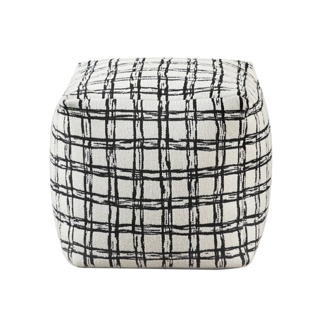 Easley Black/White Stripe Jacquard Pouf (no Wooden Frame) by Homelegance at Eve Furniture