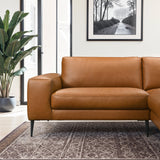 Easley Mid Century Modern Vegan Leather Wide-Arm Sofa by Ashcroft Imports at Eve Furniture