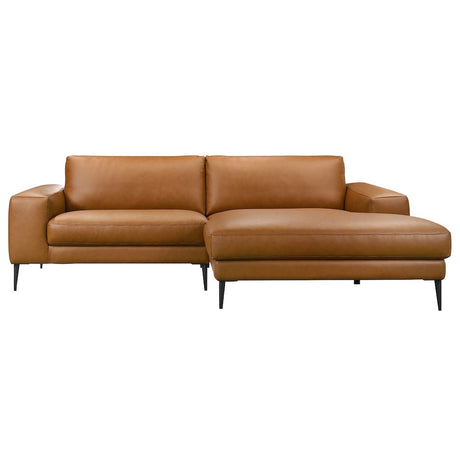 Easley Mid Century Modern Vegan Leather Wide-Arm Sofa by Ashcroft Imports at Eve Furniture