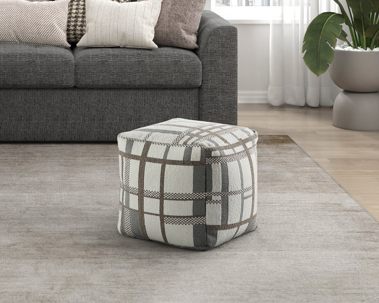 Easley Multi-Color Square Jacquard Pouf by Homelegance at Eve Furniture