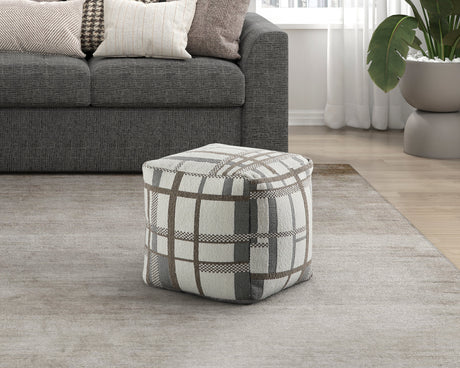 Easley Multi-Color Square Jacquard Pouf by Homelegance at Eve Furniture