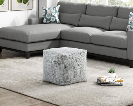 Easley Multi-Color Square Jacquard Pouf by Homelegance at Eve Furniture