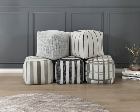 Easley Neutral Multi-Color Jacquard Pouf (no Wooden Frame) by Homelegance at Eve Furniture