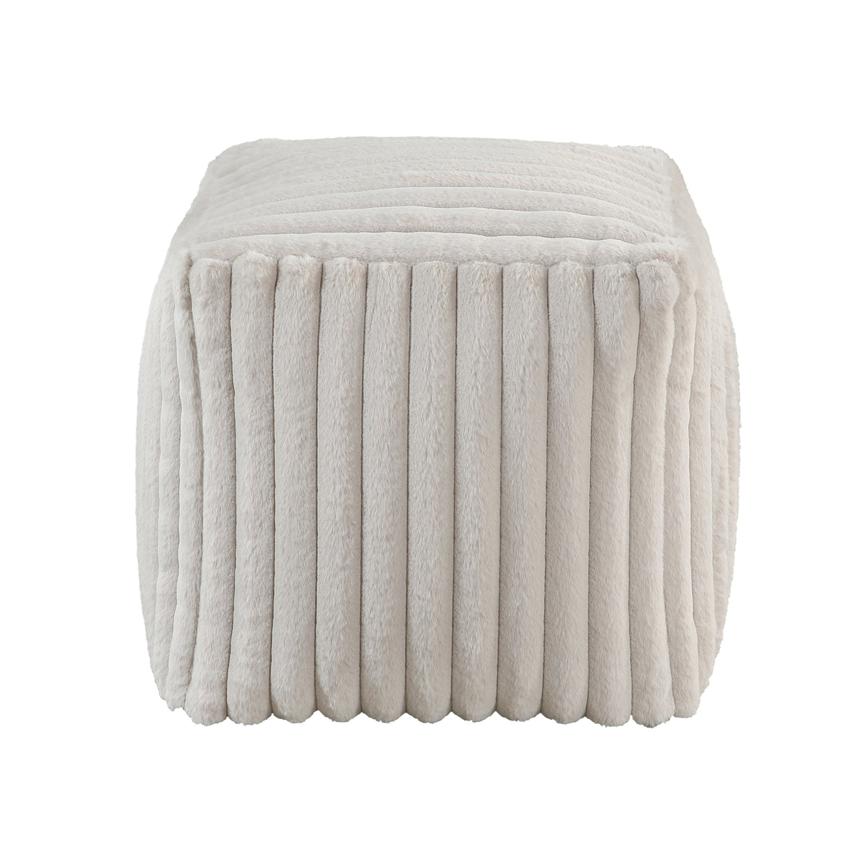 Easley Off-White Corduroy Pouf by Homelegance at Eve Furniture