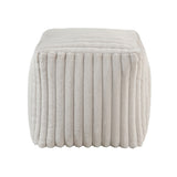 Easley Off-White Corduroy Pouf by Homelegance at Eve Furniture