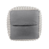 Easley Off-White Corduroy Pouf by Homelegance at Eve Furniture