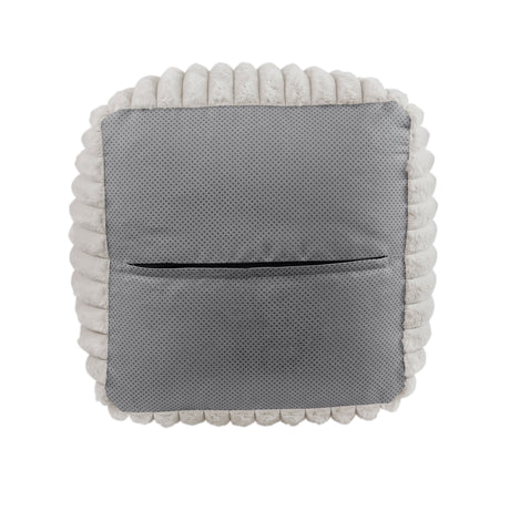 Easley Off-White Corduroy Pouf by Homelegance at Eve Furniture