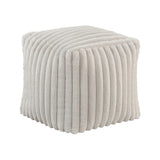 Easley Off-White Corduroy Pouf by Homelegance at Eve Furniture