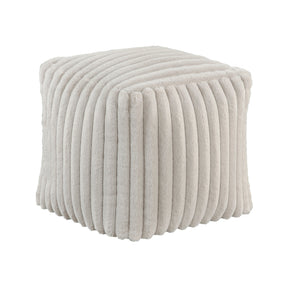 Easley Off-White Corduroy Pouf by Homelegance at Eve Furniture