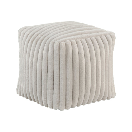 Easley Off-White Corduroy Pouf by Homelegance at Eve Furniture