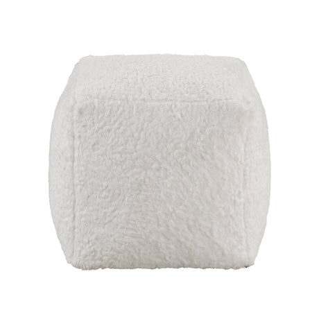 Easley Off-White Square Faux Fur Pouf (no Wooden Frame) by Homelegance at Eve Furniture