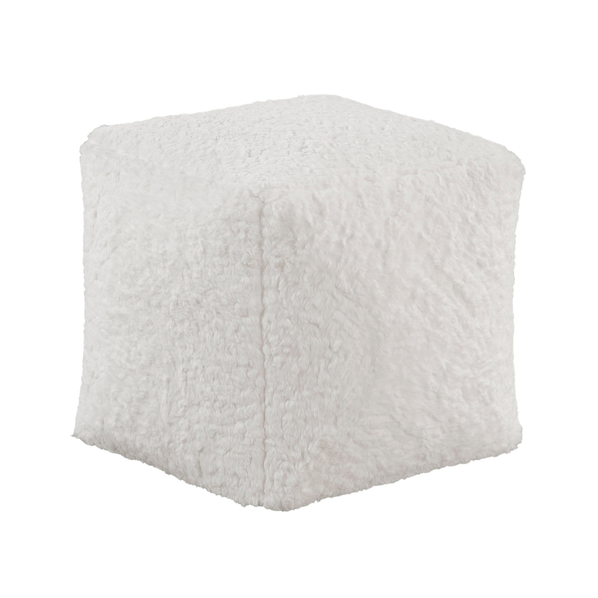 Easley Off-White Square Faux Fur Pouf (no Wooden Frame) by Homelegance at Eve Furniture
