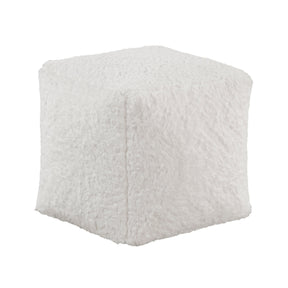 Easley Off-White Square Faux Fur Pouf (no Wooden Frame) by Homelegance at Eve Furniture