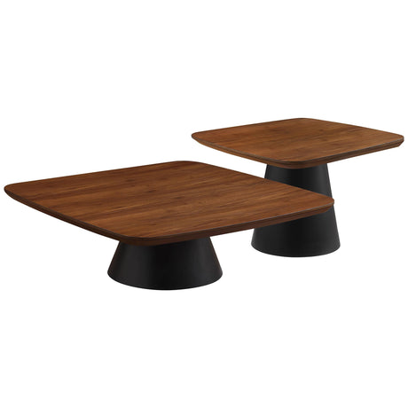 Eason 2-piece Coffee Table Set Walnut and Black by Coaster at Eve Furniture
