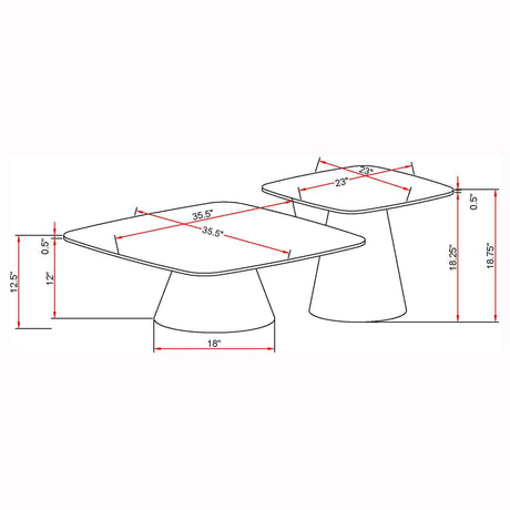 Eason Concrete and Black 2-Piece Cocktail Coffee Table Set by Coaster at Eve Furniture
