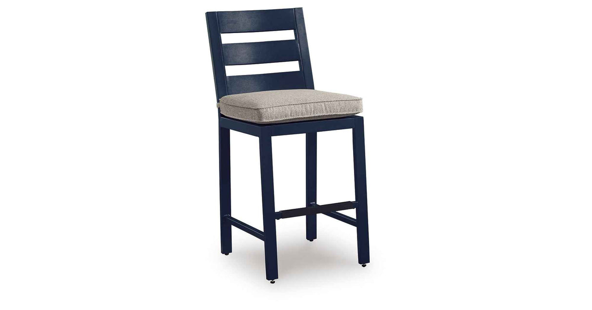 East Beach Blue Outdoor Counter Height Bar Stool (Set of 2) by Ashley at Eve Furniture