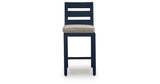 East Beach Blue Outdoor Counter Height Bar Stool (Set of 2) by Ashley at Eve Furniture